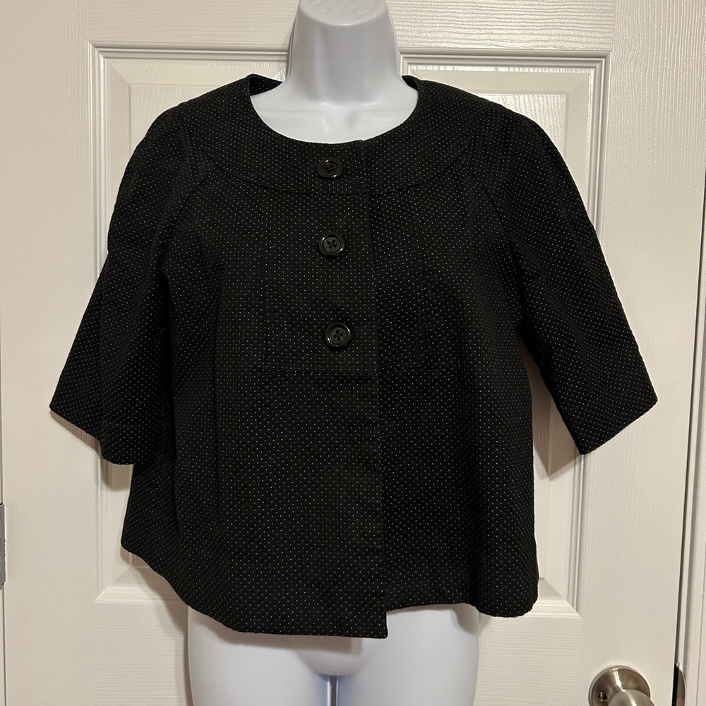 Banana Republic Black Textured Cropped Jacket